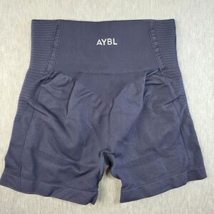 Aybl Women's Navy Blue High-Waisted Shorts Gym Size Small
